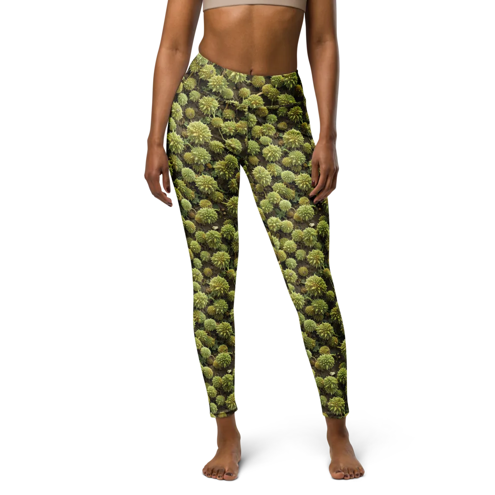 Verdant Starburst on Yoga Leggings — Front