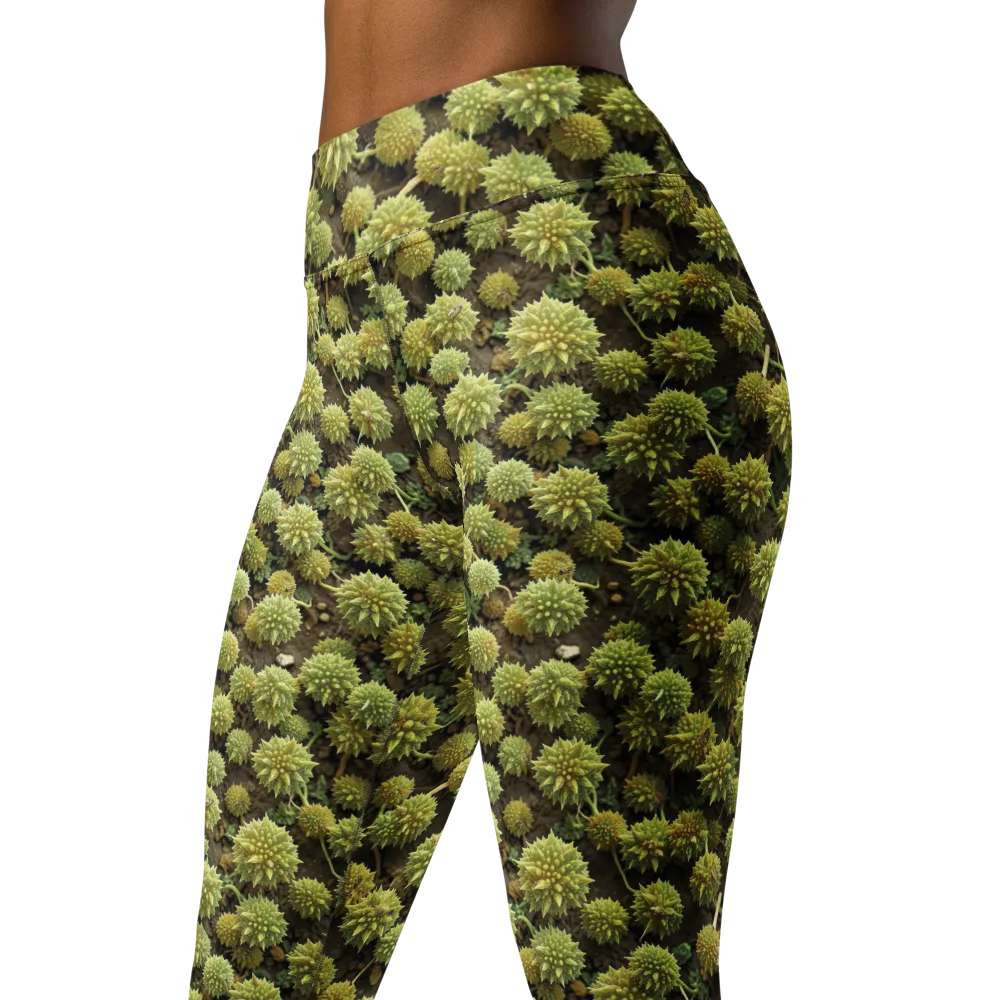 Verdant Starburst on Yoga Leggings — Left Front