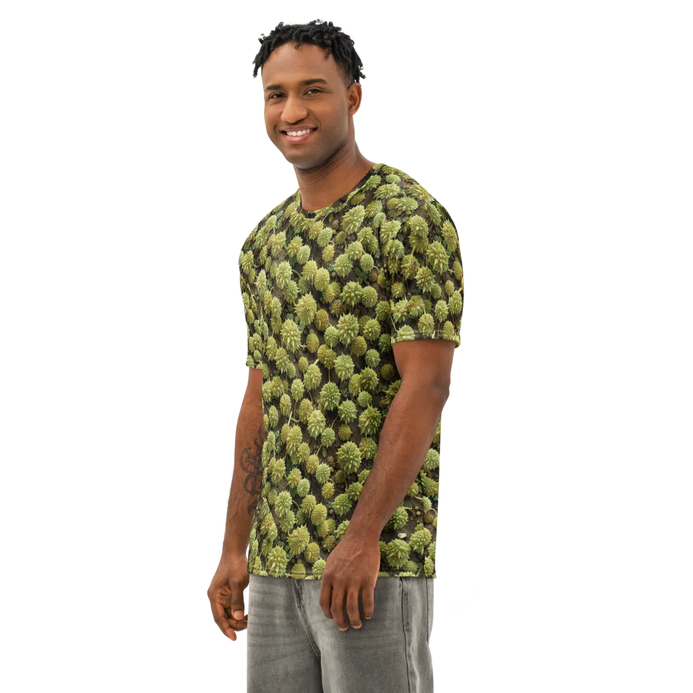 Verdant Starburst on Men's Cotton Crew Neck T-Shirt — Left Front