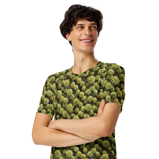 Verdant Starburst on a Men's Crew Neck T-Shirt