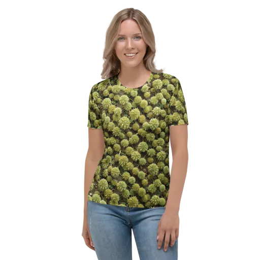 Verdant Starburst on a Women's Crew Neck T-Shirt
