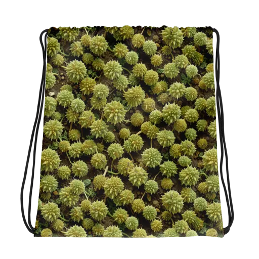 Verdant Starburst on a Drawstring Bag