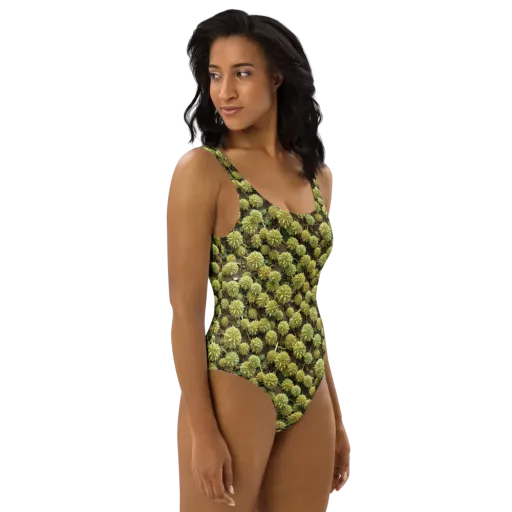 Verdant Starburst on a One-Piece Swimsuit