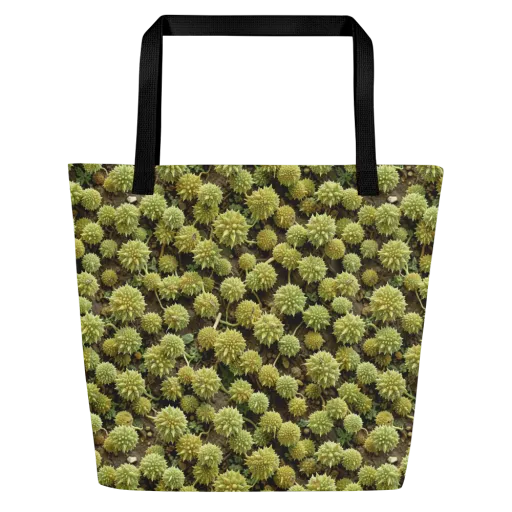 Verdant Starburst on a Large Tote Bag W/ Pocket