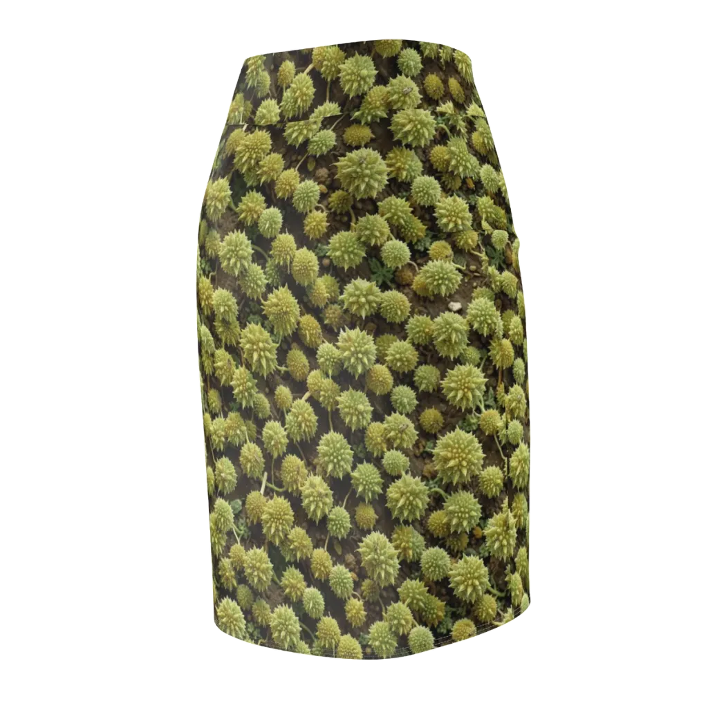 Verdant Starburst on Pencil Skirt — Back Side