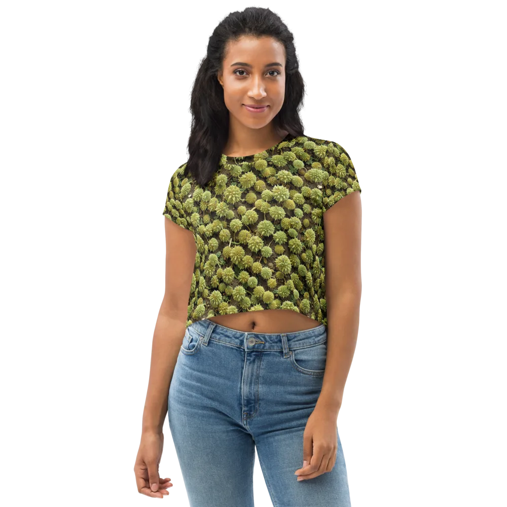 Verdant Starburst on Crop Tee — Front