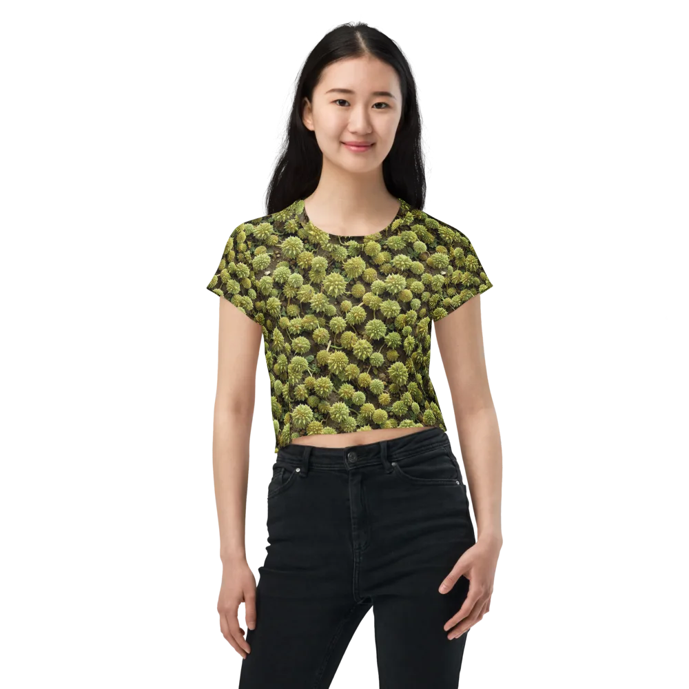 Verdant Starburst on Crop Tee — Front