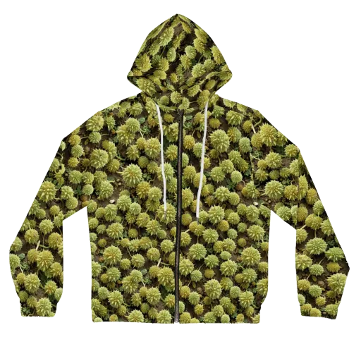 Verdant Starburst on a Women's Full-Zip Hoodie
