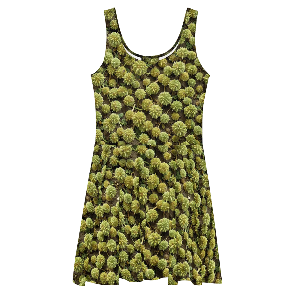 Verdant Starburst on Skater Dress — Front