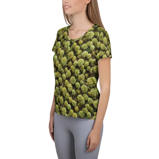 Verdant Starburst on a Women's Athletic T-Shirt