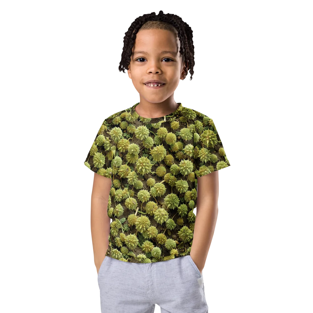 Verdant Starburst on Kids Crew Neck T-Shirt — Front