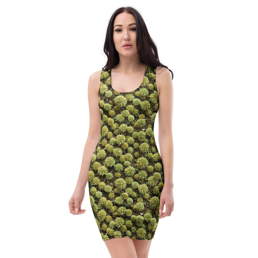 Verdant Starburst on Bodycon Dress — Front