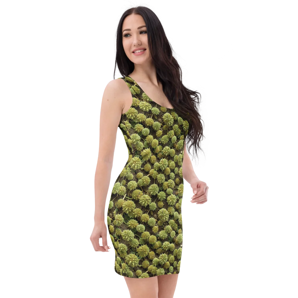 Verdant Starburst on Bodycon Dress — Right Front