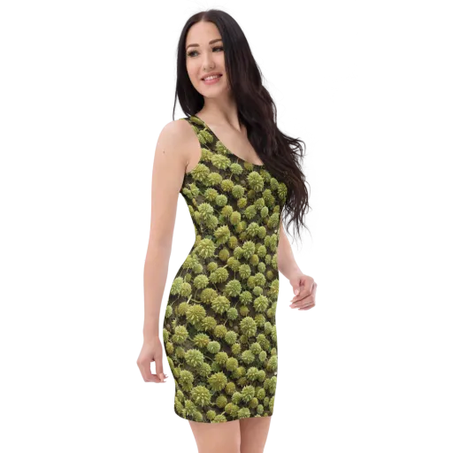 Verdant Starburst on a Bodycon Dress