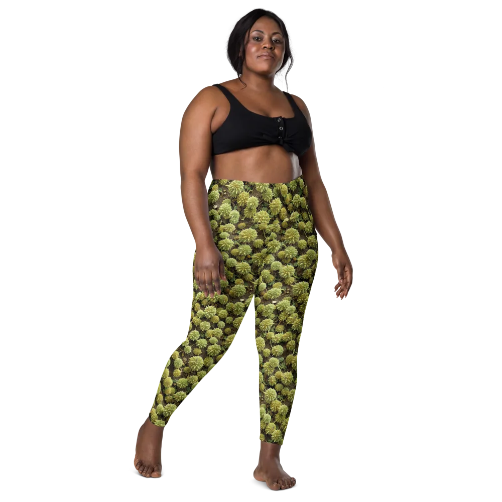 Verdant Starburst on Leggings with Pockets — Front