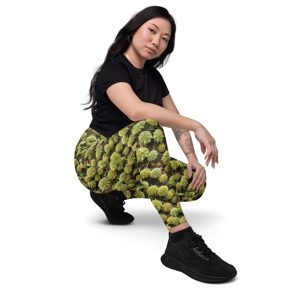 Verdant Starburst on Leggings with Pockets — Right Front