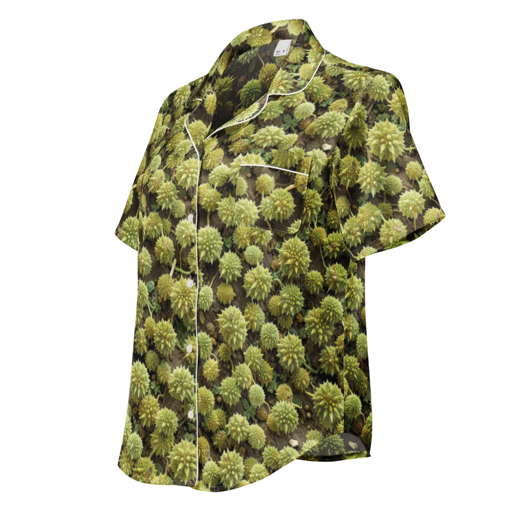 Verdant Starburst on Women's Short Sleeve Pajama Top — Left Front