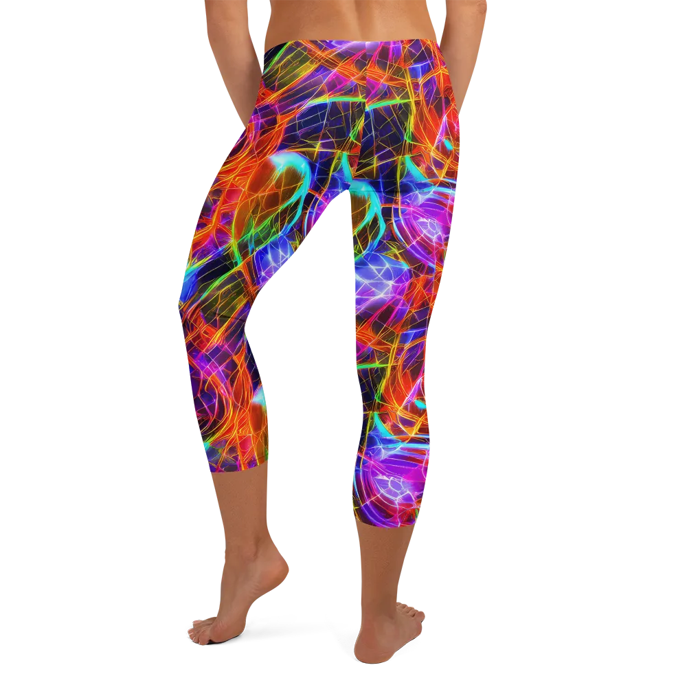 Fuchsia Current on Capri Leggings — Back