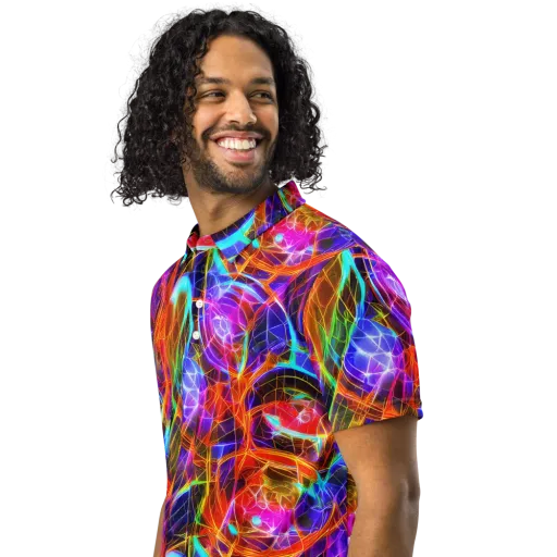 Fuchsia Current on a Men's Slim Fit Polo Shirt