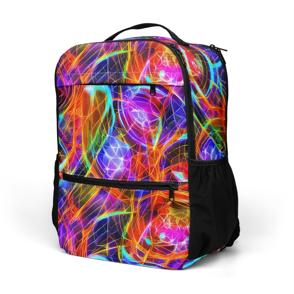 Fuchsia Current on Utility Backpack — Left Front
