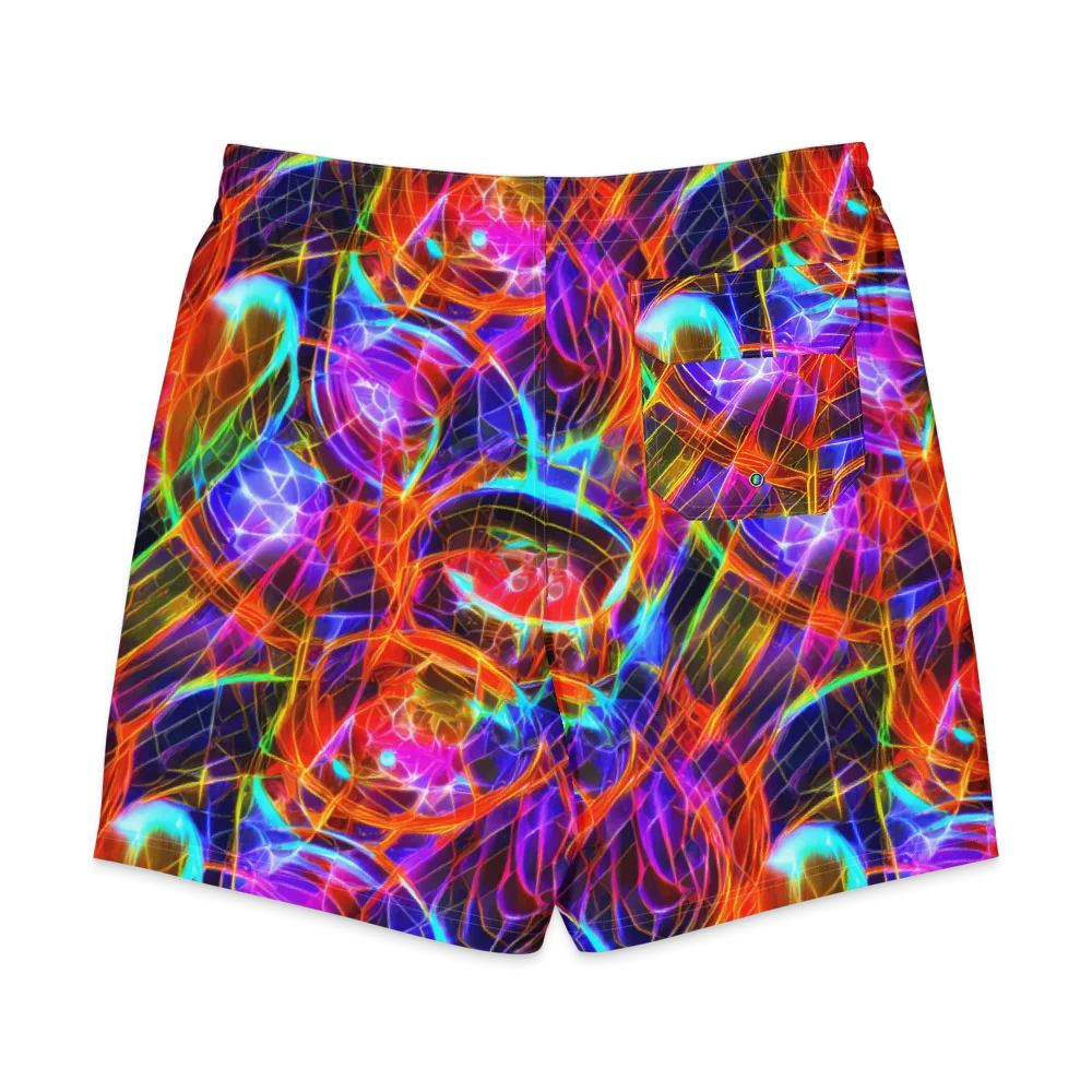 Fuchsia Current on Men's Board Shorts — Back