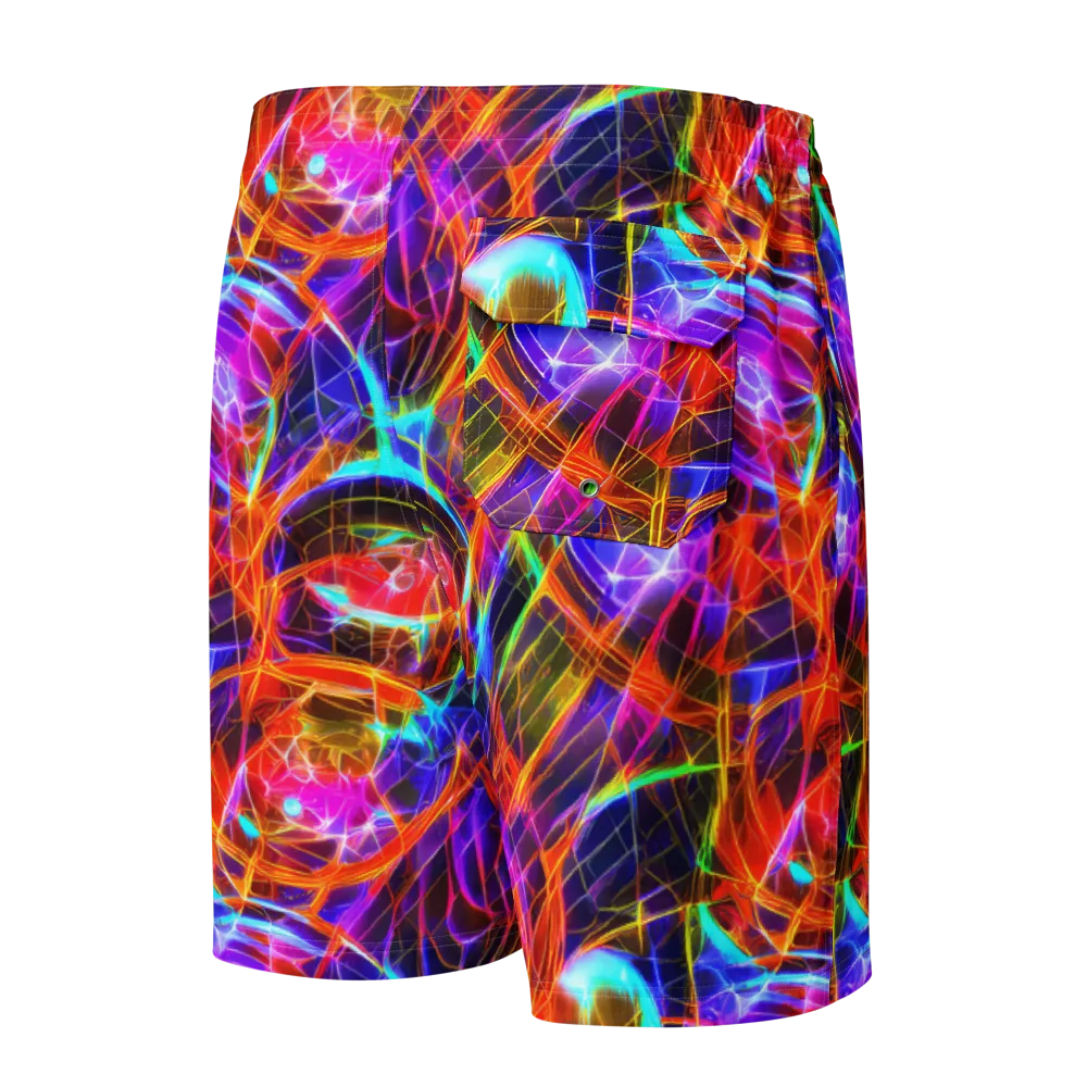 Fuchsia Current on Men's Board Shorts — Back