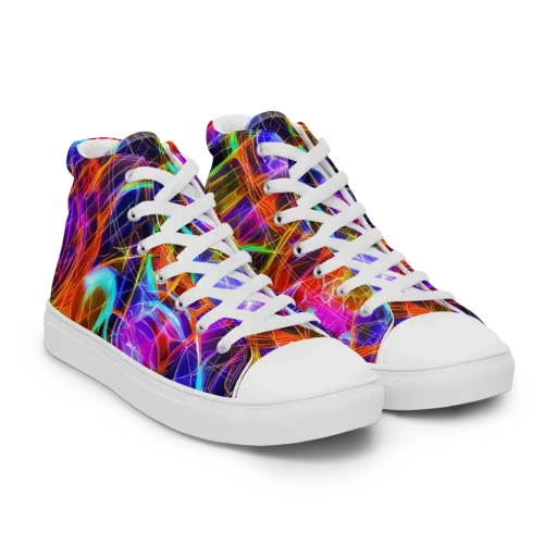 Fuchsia Current on a Women's High Top Canvas Shoes
