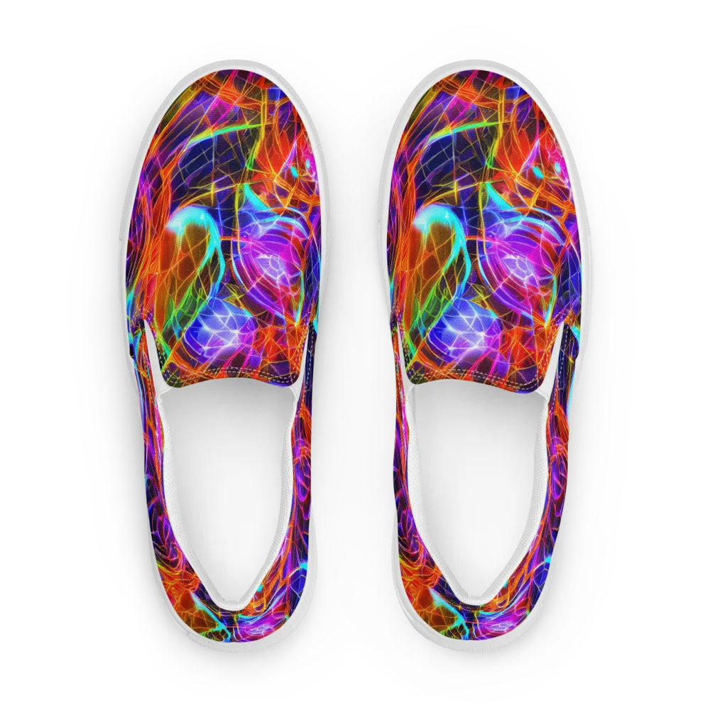 Fuchsia Current on Men's Slip-On Canvas Shoes — Front