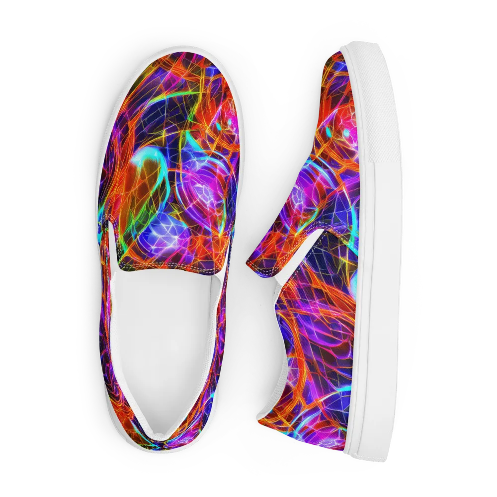 Fuchsia Current on Men's Slip-On Canvas Shoes — Front