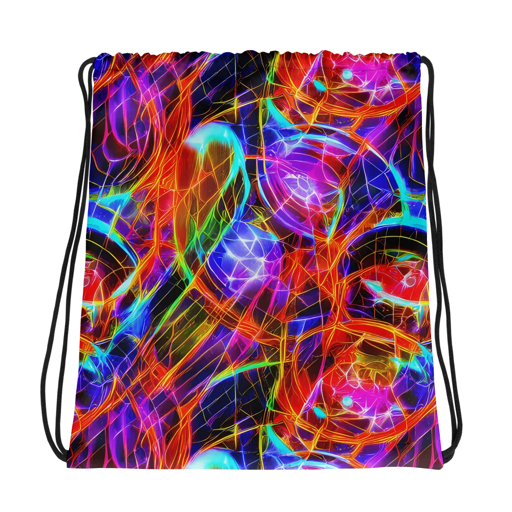 Fuchsia Current on Drawstring Bag — Photo