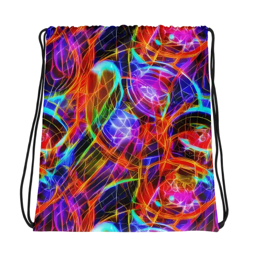 Fuchsia Current on a Drawstring Bag