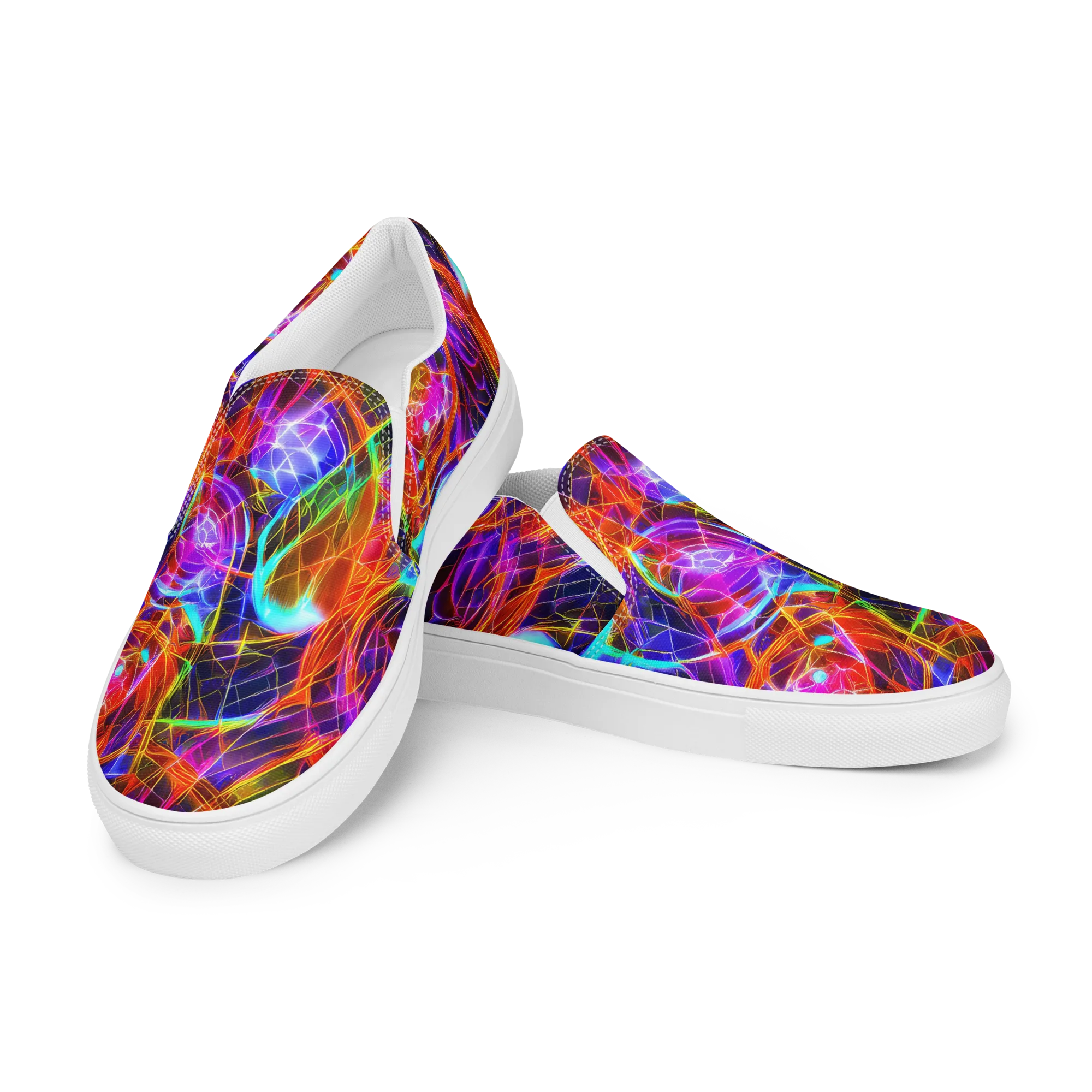 Fuchsia Current on Women's Slip-On Canvas Shoes — Left Front