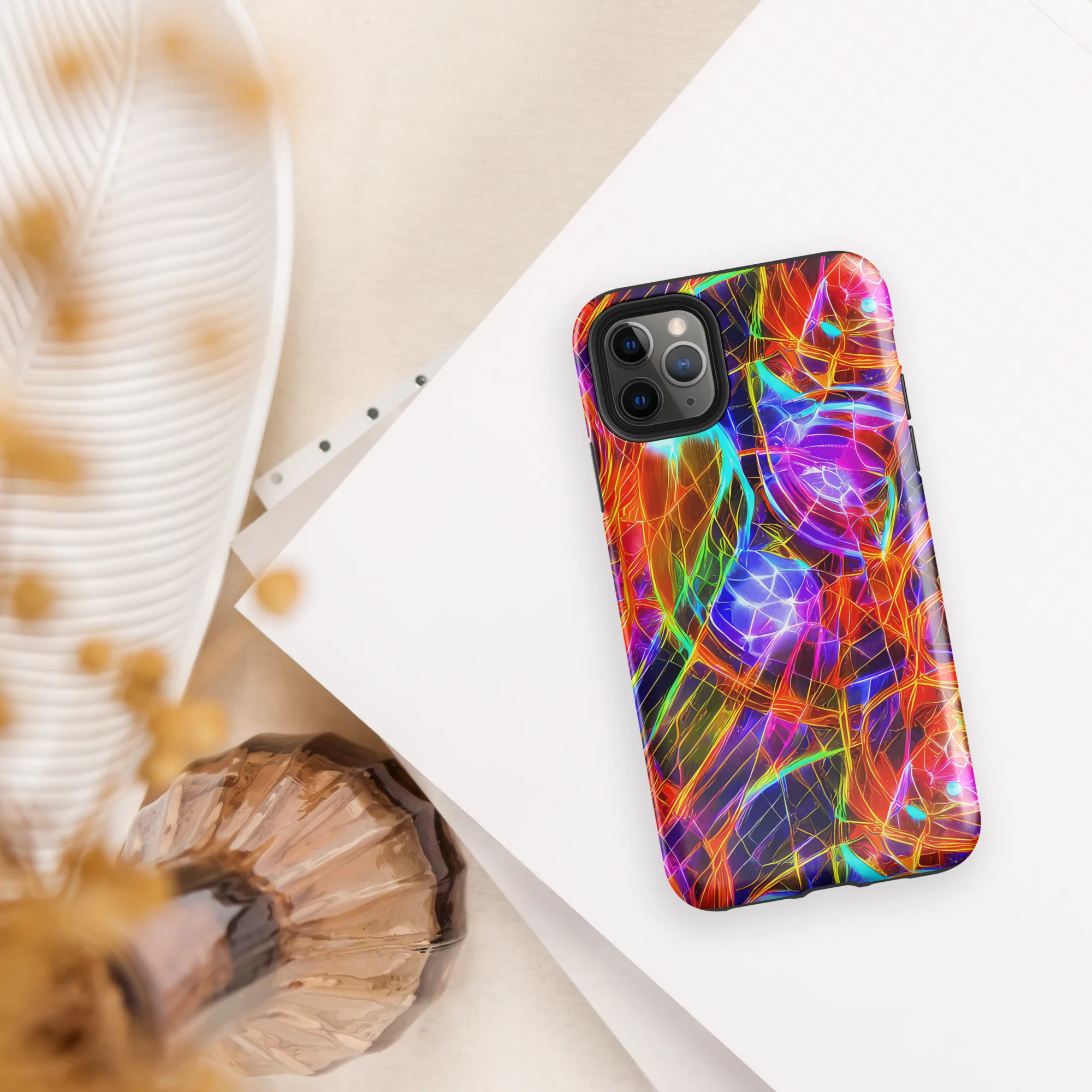 Fuchsia Current on Tough Case for iPhone® — Front