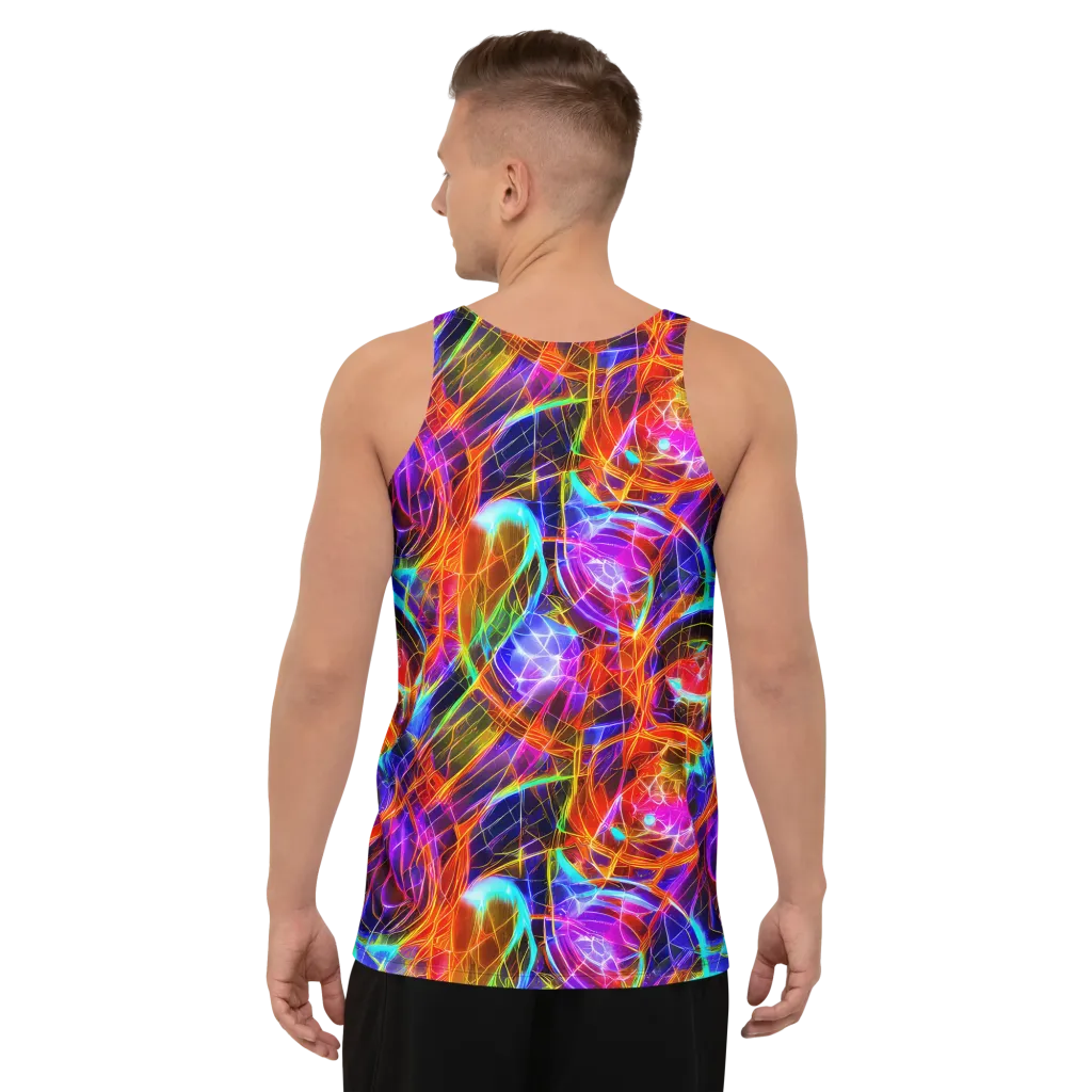 Fuchsia Current on Men's Tank Top — Back