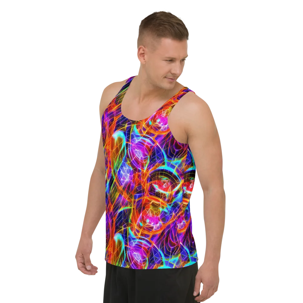 Fuchsia Current on Men's Tank Top — Left Front