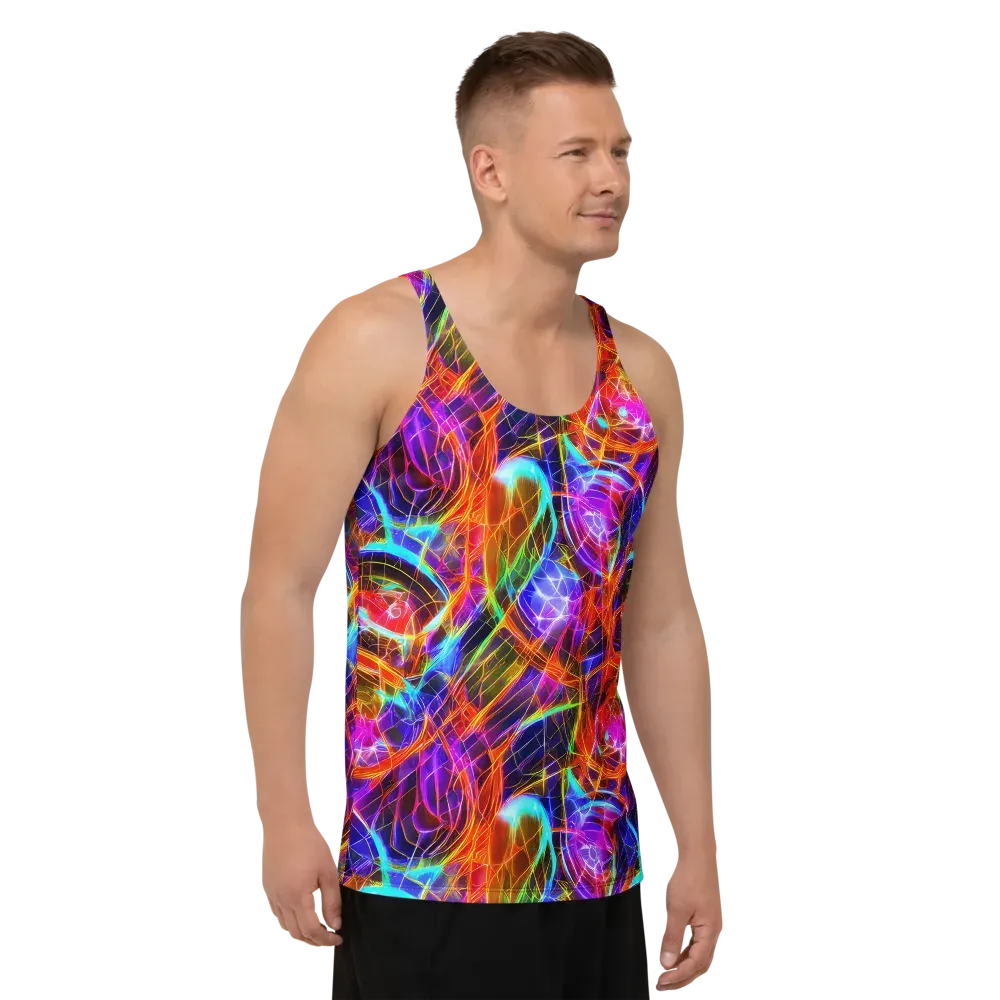 Fuchsia Current on Men's Tank Top — Right Front