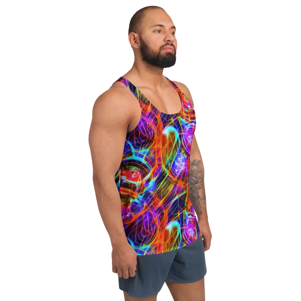 Fuchsia Current on Men's Tank Top — Right Front