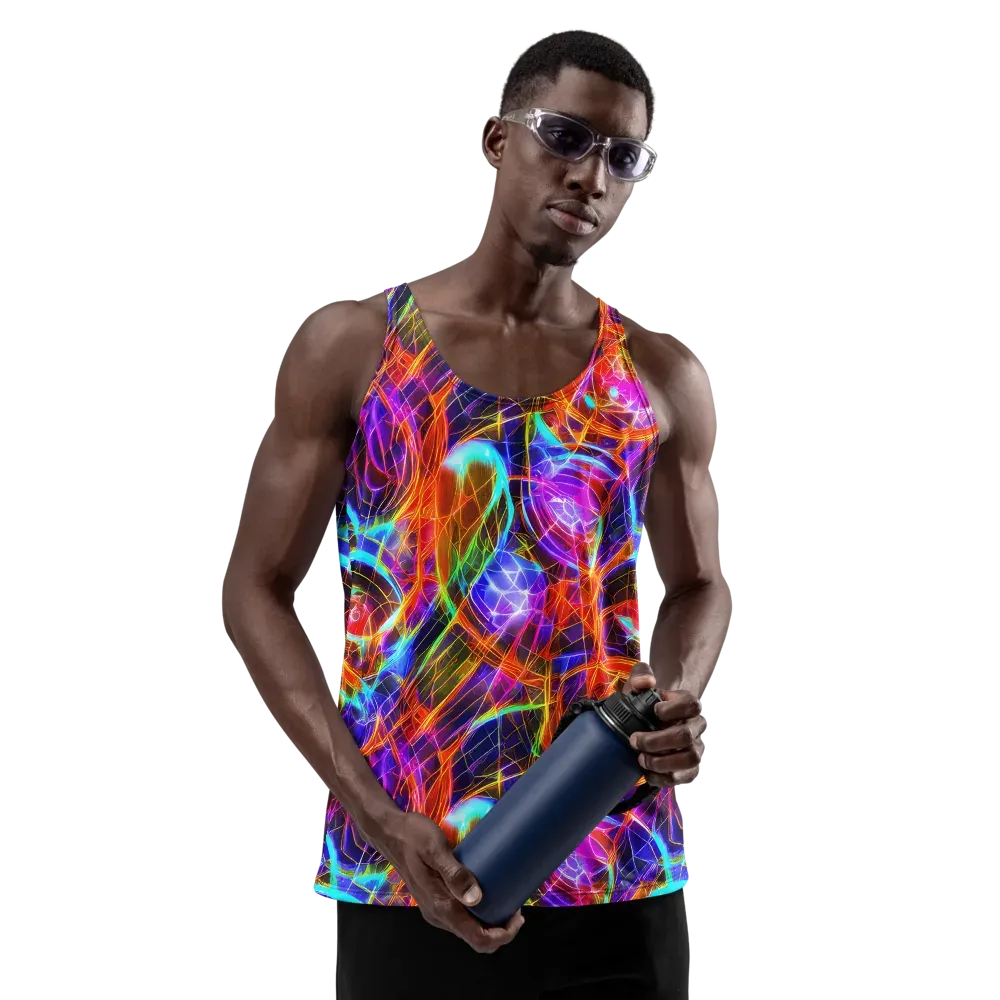 Fuchsia Current on Men's Tank Top — Front