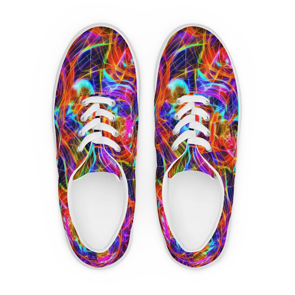 Fuchsia Current on Men's Lace-Up Canvas Shoes — Front