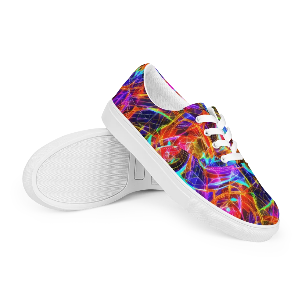 Fuchsia Current on Men's Lace-Up Canvas Shoes — Right Front