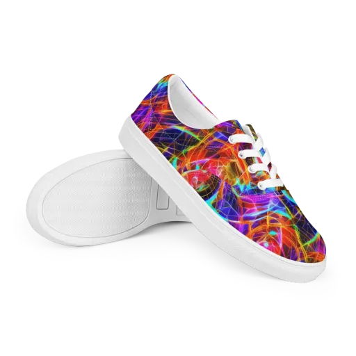 Fuchsia Current on a Men's Lace-Up Canvas Shoes
