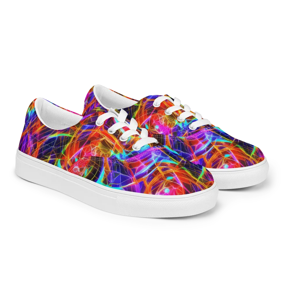 Fuchsia Current on Men's Lace-Up Canvas Shoes — Right Front