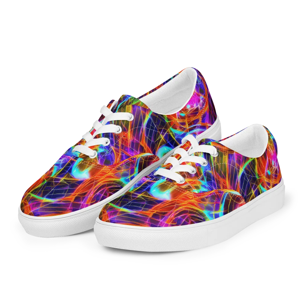 Fuchsia Current on Men's Lace-Up Canvas Shoes — Left Front