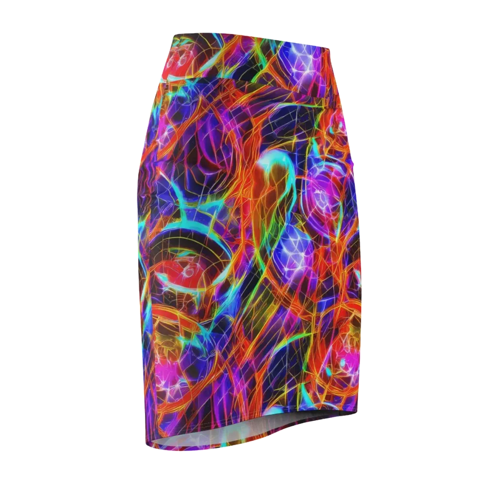 Fuchsia Current on Pencil Skirt — Front Side