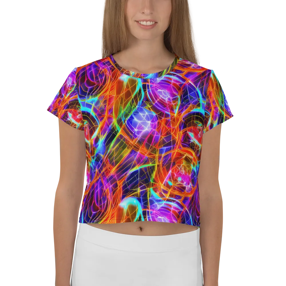 Fuchsia Current on Crop Tee — Front