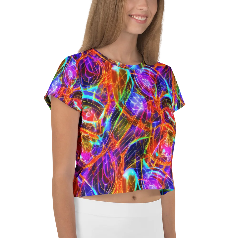 Fuchsia Current on Crop Tee — Right