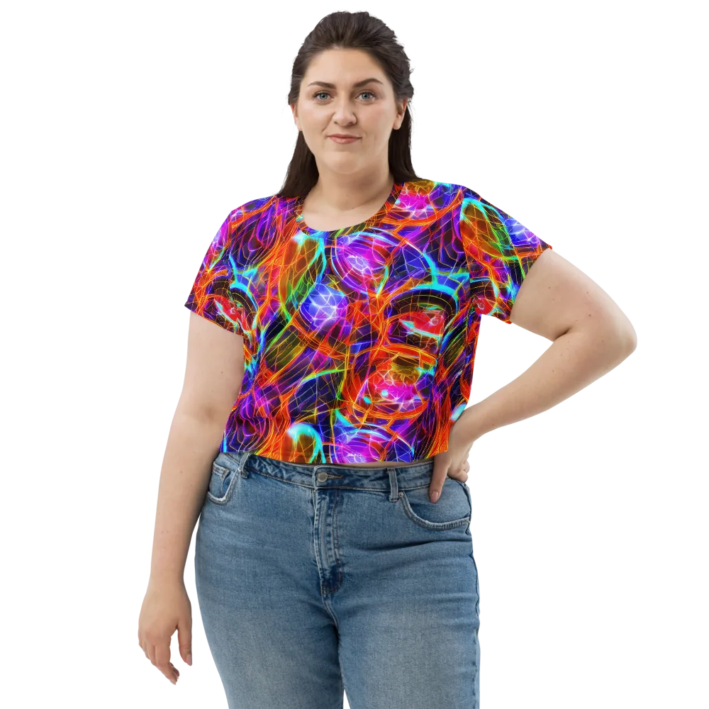 Fuchsia Current on Crop Tee — Front
