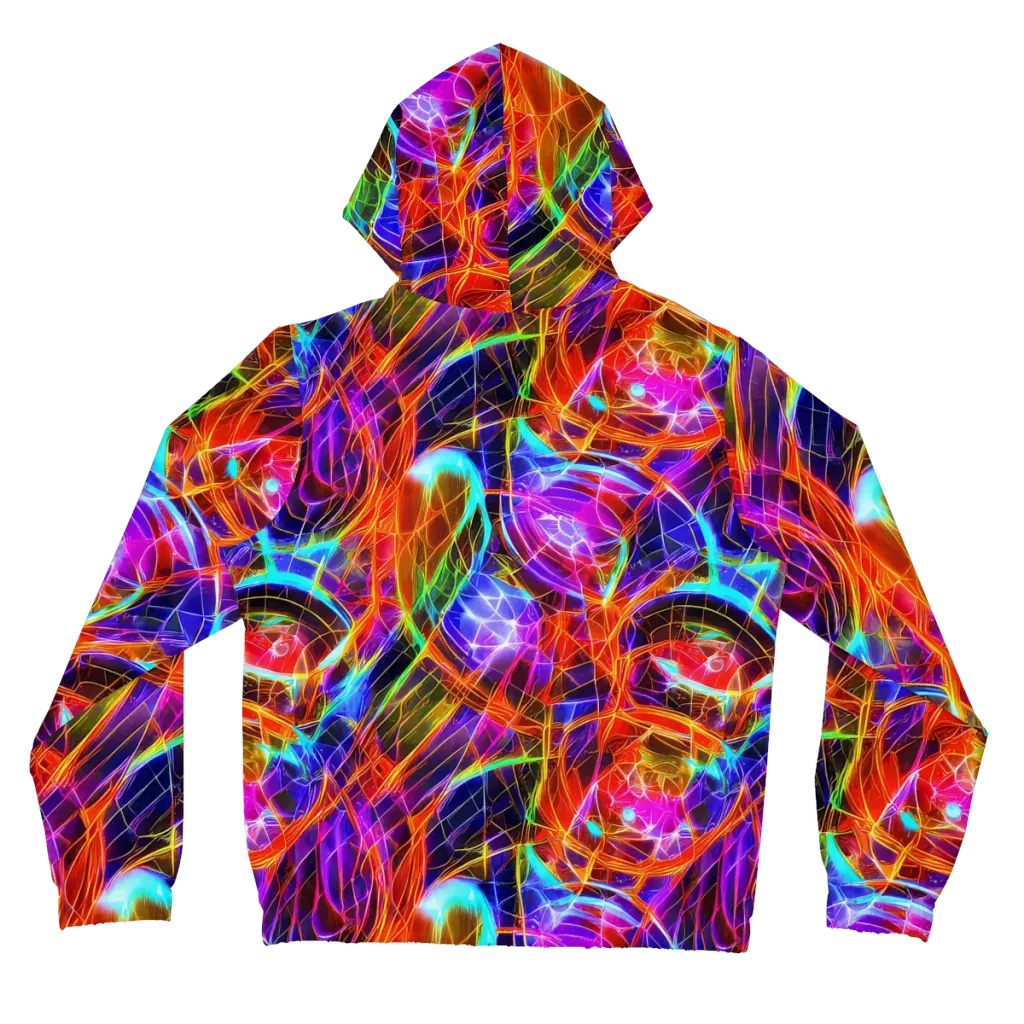 Fuchsia Current on Women's Full-Zip Hoodie — Back