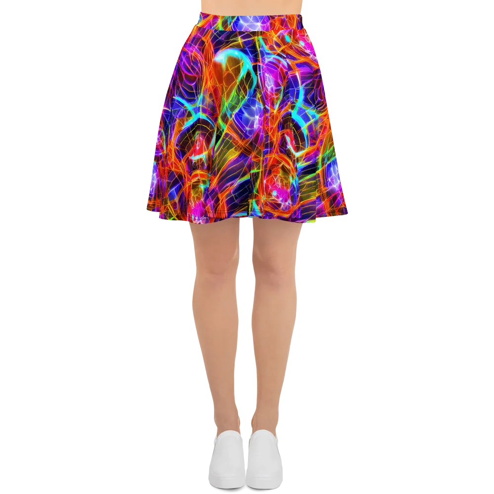 Fuchsia Current on Skater Skirt — Front