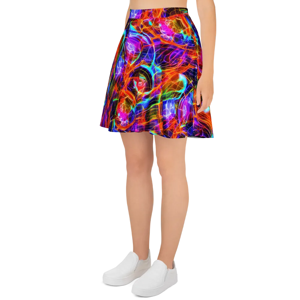 Fuchsia Current on Skater Skirt — Left
